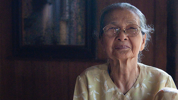 Senior citizen smiling calmly