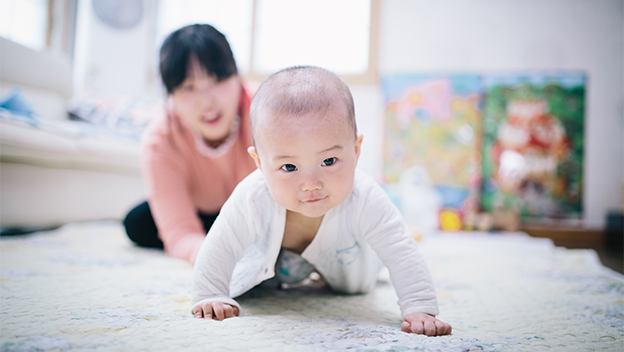 Mother and baby at play